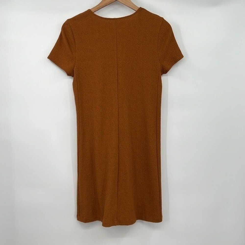 Texture & Thread Dress‎ Womens Small Orange Short Sleeve True Wrap Side Tie - Picture 7 of 10